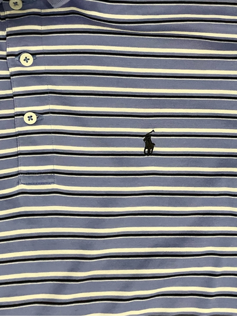 Vintage 90s Polo Golf Ralph Lauren Light Blue Stripe Polo Shirt-Mens M (EUC) - Picture 4 of 5